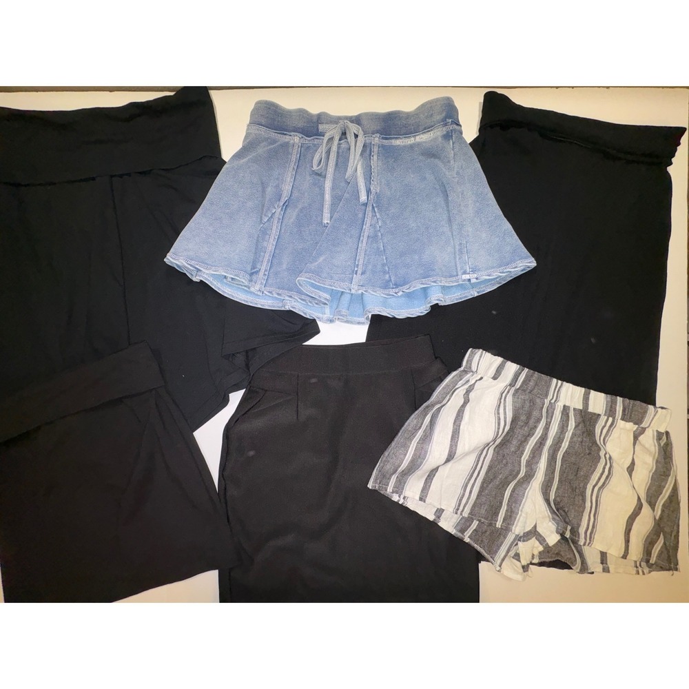 MIX LOT OF 6 SKIRTS/PANTS/SHORTS. SIZES XS/S/M COMFY, CUTE WATER WATER EVERYWEAR